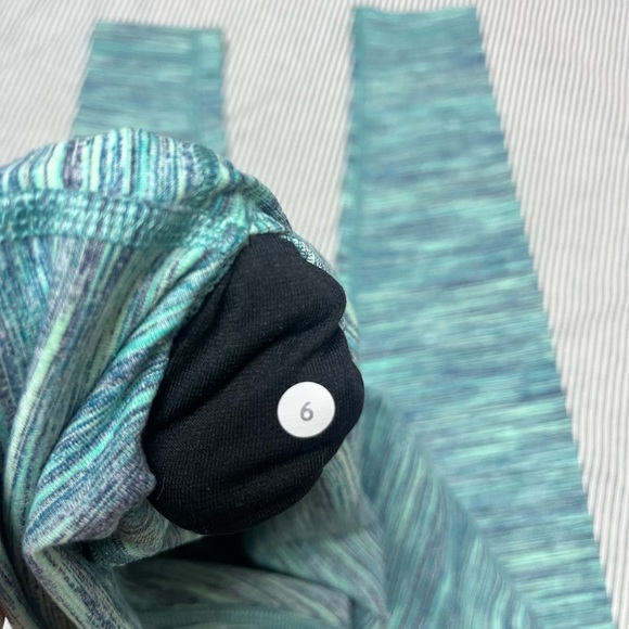 Lululemon Wunder Under Blue Green Leggings Size 6 - Picture 2 of 4